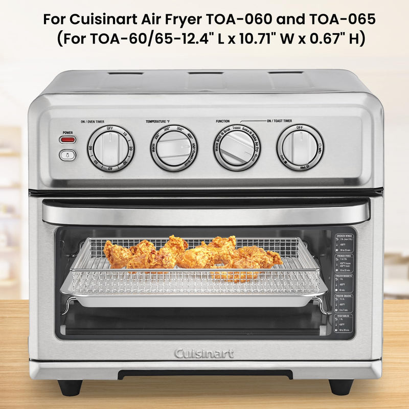 Stainless Steel Baking Tray Pan and Air Fryer Basket Compatible with Cuisinart Airfryer TOA-060 and TOA-065 and TOA-070 (with Cuisinart TOA-060 and TOA-065) with Cuisinart TOA-060 and TOA-065