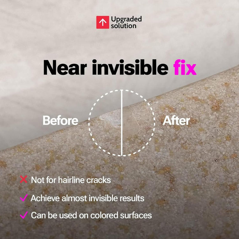 Quartz Countertop Repair Kit DIY (Clear Color + Polisher) - Made by Engineers I Also for Granite, Acrylic, Fiberglass, Porcelain, Tile & Ceramic Surfaces I Easy Process & Quick Result