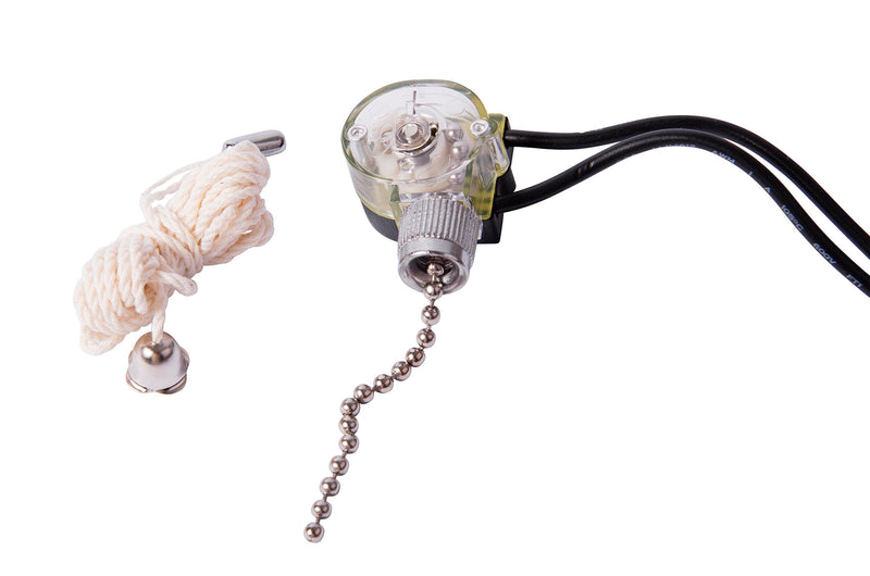 Gardner Bender GSW-31 Electrical Pull Chain Switch, SPST, ON-OFF, 6 A/125V AC, 6 inch Wire Terminal, Nickel