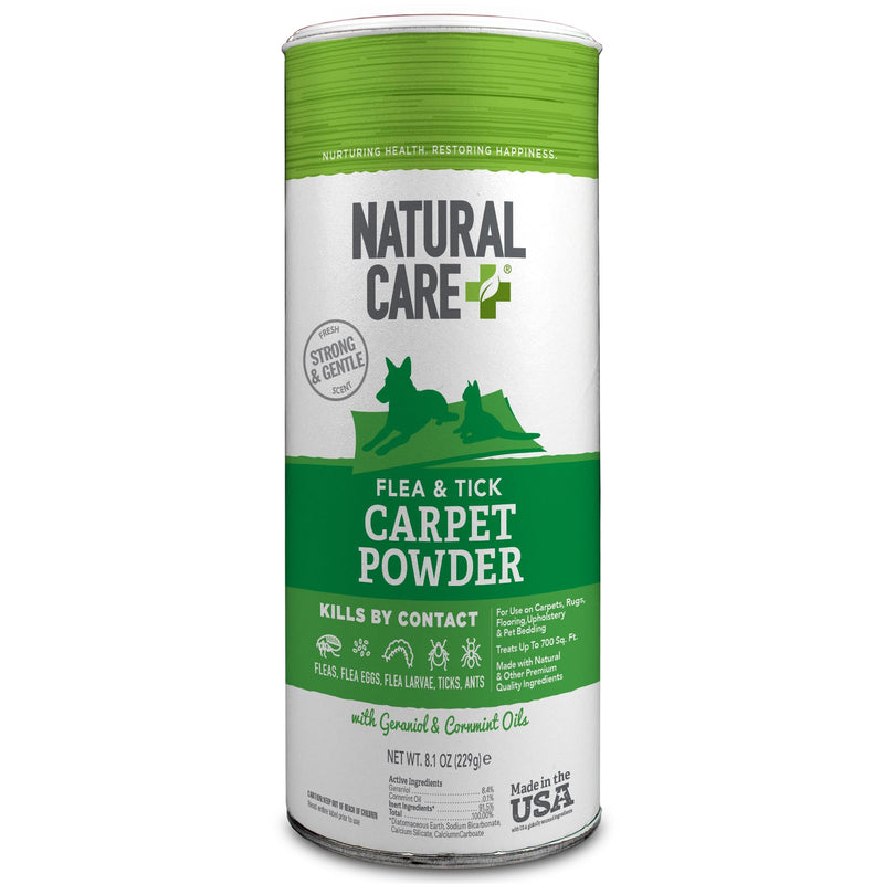 Flea and Tick Carpet Powder - Flea Treatment for Rugs, Carpet, or Pet Bedding - 8.1 Ounce Canister