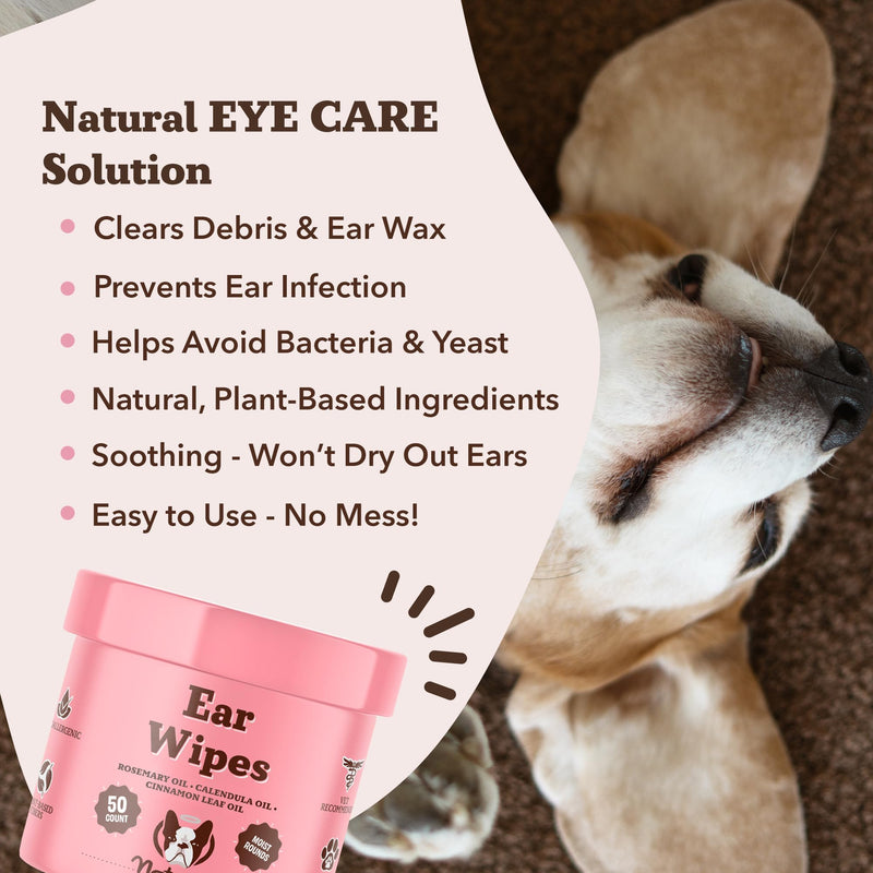 Natural Dog Company Ear Wipes & Skin Soother Wipes Bundle – Essential Oil Infused Ear Cleaner & Hypoallergenic Moisturizing Wipes – Itch Relief, Odor Reduction & Skin Hydration – 50 ct + 100 ct