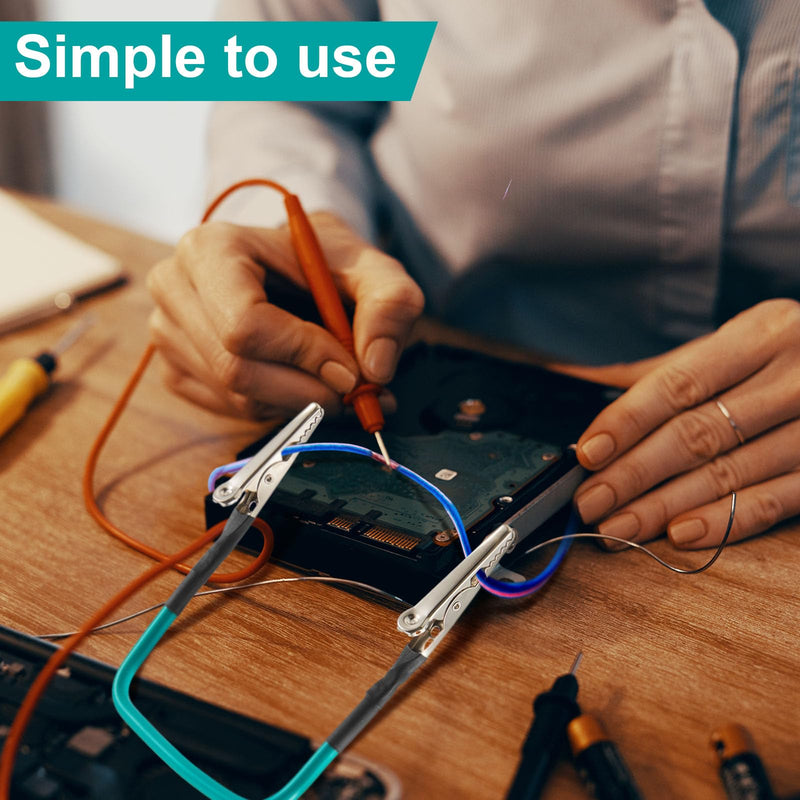 Tandefio 4 Pcs No Hands Wire Holder for Soldering Green Soldering Helping Hands Metal Tool Adjustable Welding Wire Clip Holder for Field Welding Electronics Appliances