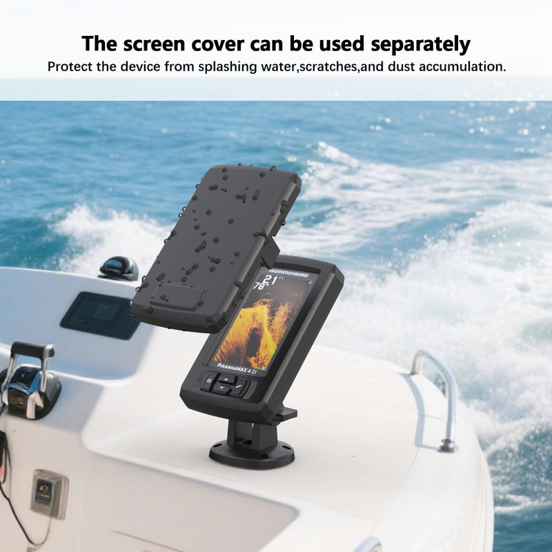 Screen Cover and Sun Visor for Humminbird PiranhaMAX 4 and PiranhaMAX 4 DI, ABS Material, Anti-Glare, Marine Fish Finder Display Shield