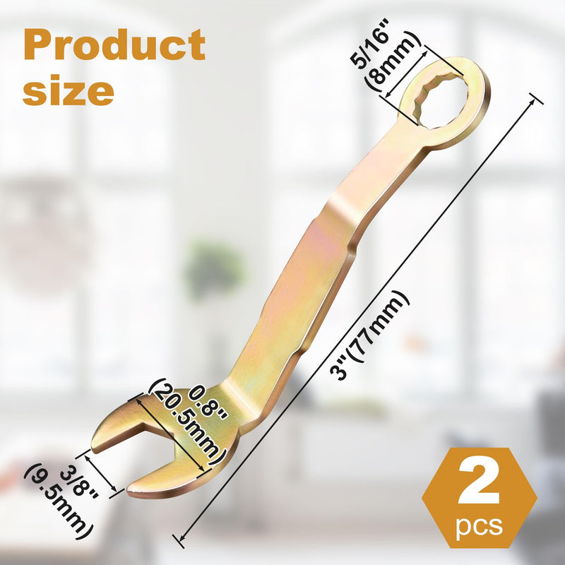 PAGOW 2 Pcs Pivot Adjustment Wrench, 3/8" Bi-Fold Open Wrench, N7164 Pocket Door Wrench for Folding Door, Closet Door Tool for Sliding Door Hanger