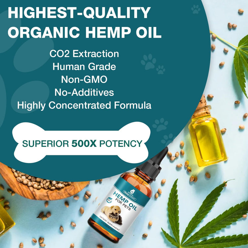 1 Packs Pet Неmр Oil for Dogs and Cats- Anxiеty, Stress Pain Holistic Inflammation Relief - for Joint Hip Аrthritis, Calming Oil Drop, Organic Pets Treats 1-Pack