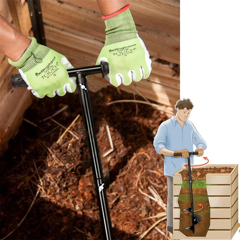 Compost Stirring Tool 45.6 inch Compost Turning Tool Outdoor Manual Composting Bar Compost Turner Aerator Accessories Turner and Mixing Tool for Outdoor