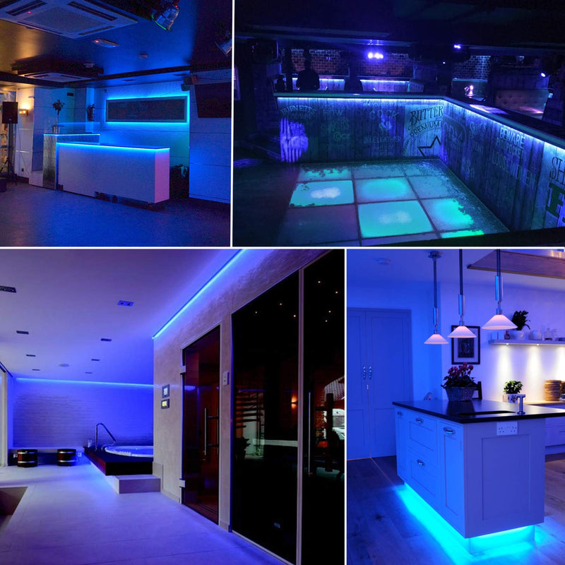 12 Volt 20ft Blue led Strip Lights, Non-Waterproof 360 LEDs Blue led Lights for Bedroom, Shops, Christmas, Halloween.