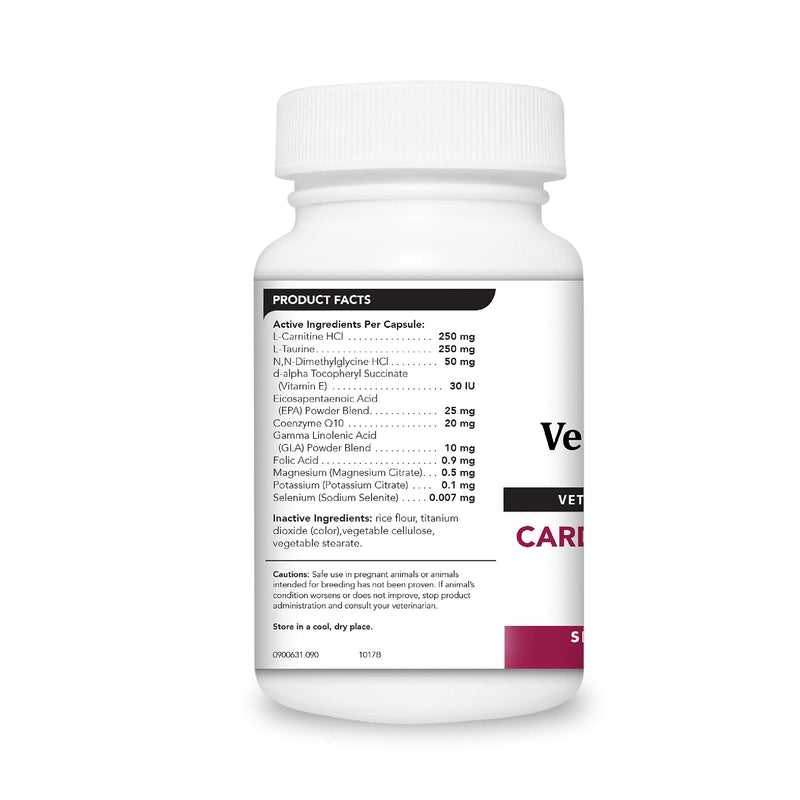 VetriScience Laboratories Cardio Strength, 90 Capsules - Supports Blood Flow, Immune System and Energy Levels for Dogs and Cats - PawsPlanet Australia