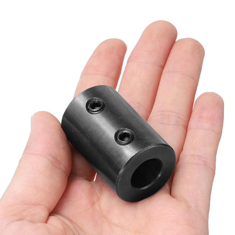 uxcell 2pcs Shaft Coupling 1/2" Bore, 1" OD, 1-1/2" Length, Black Oxide Plated Steel Rigid Coupling, Motor Wheel Coupler, (2 Set Screws)
