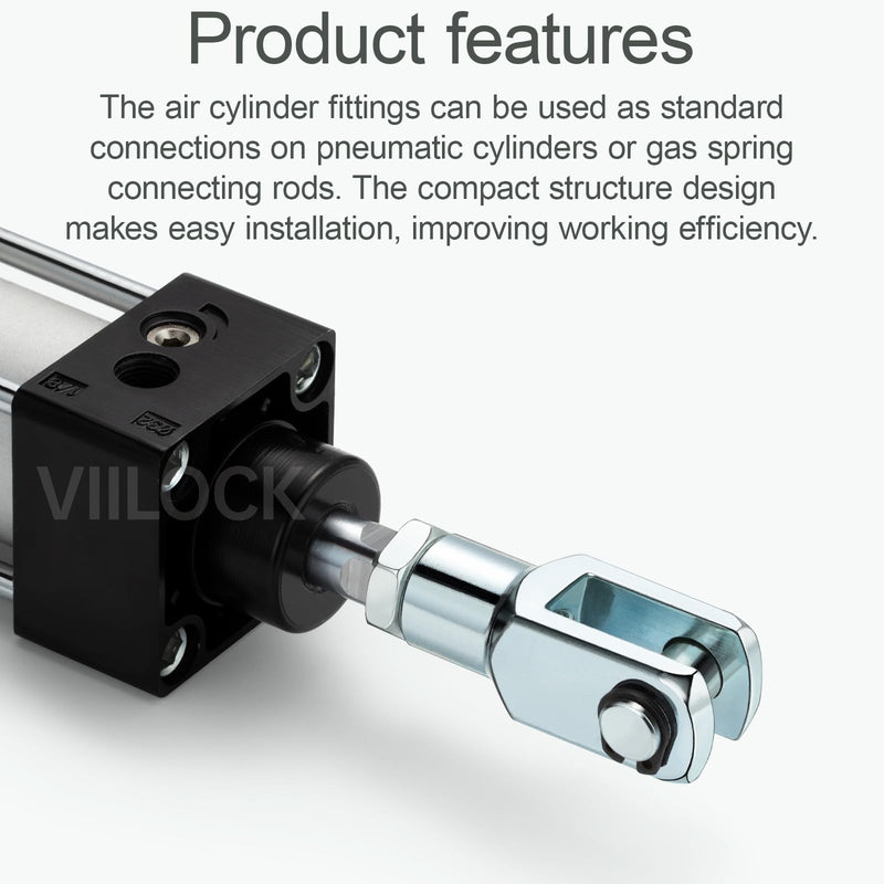2pcs Air Cylinder Rod Clevis End, M10x1.25 Female Thread Y Connector for Pneumatic Air Cylinder Foot Mounting Work Y-32 Y32