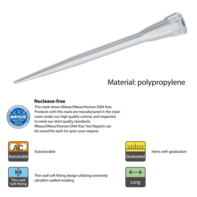WATSON-BIO-LAB, 120P-207CS-min, 10 µL, Long Pipette Tips with Polypropylene Rack, 96 Pieces, Natural Color, Autoclavable, Made in Japan/Kobe 10 µL / Long Rack Tips