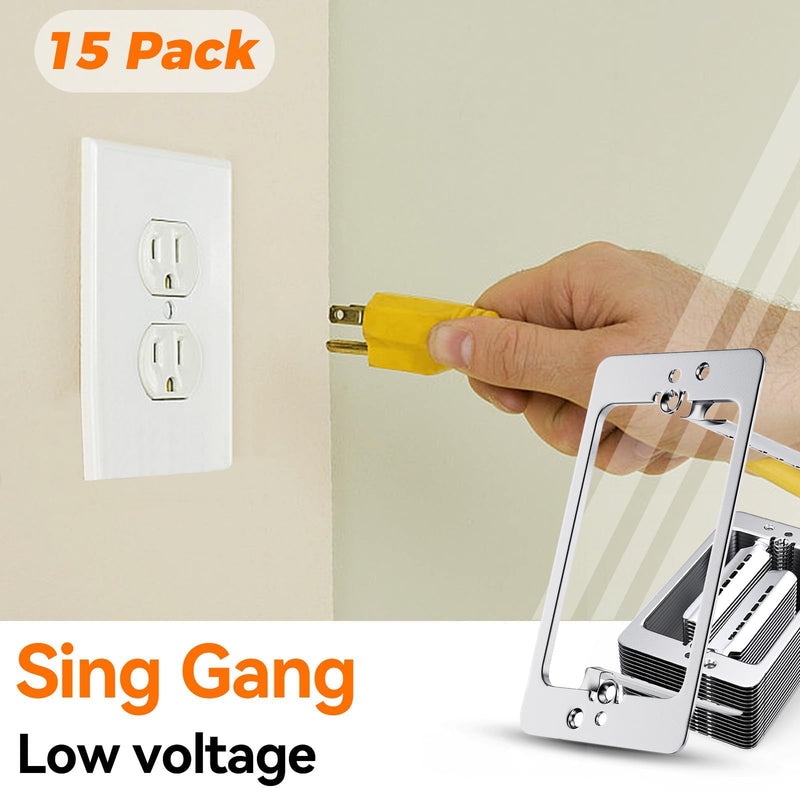 10 Pcs Low Voltage Mounting Bracket 1 Gang, Single Gang Drywall Brackets for Fixing Loose Outlets or Adding New Outlet, Wall Plate Repair Spacer Low voltage mounting brackets-10 Pcs