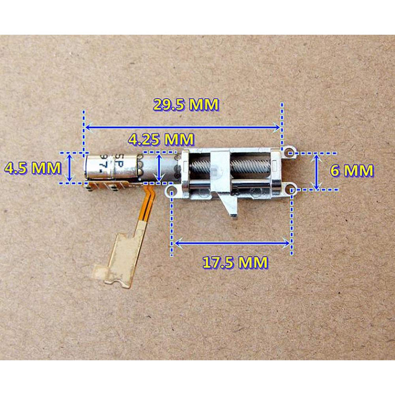 Acxico 1Pcs Mini Micro 4mm 5V 2-Phase 4-Wire Precision Planetary Gearbox Gear Stepper Motor Screw Metal Slider Nut Model A