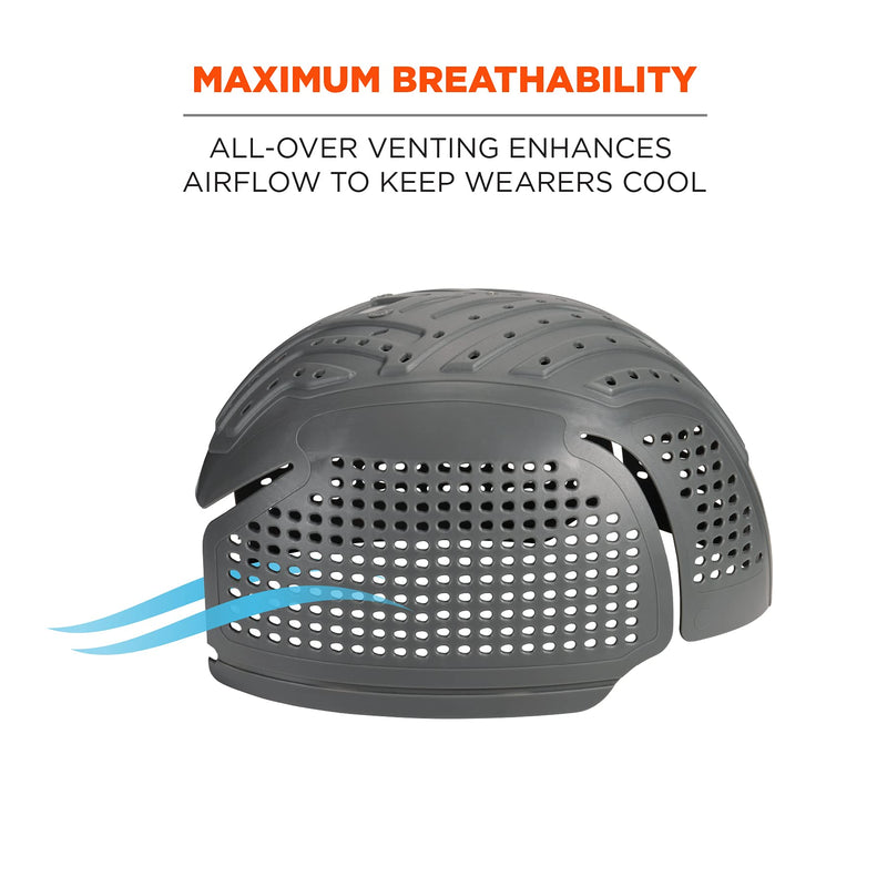 Ergodyne Skullerz 8945F(x) Universal Bump Cap Insert with Extra Venting, Fits Into Any Baseball Hat, Charcoal Single