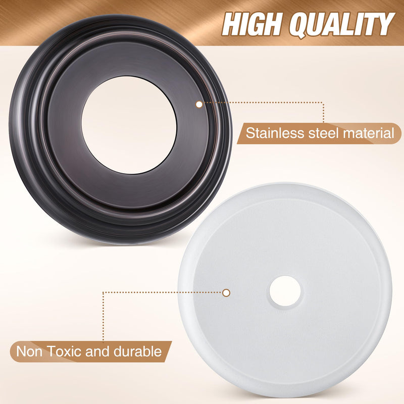 Dreyoo Metal Tub Spout Cover Ring, Tub Spout Remodel Ring, Tub Spout Trim Plate Ring with 1 Pcs Foam Gasket, 1-1/2 Inch ID and 3-5/8 Inch OD (Oil Rubbed Bronze) Oil Rubbed Bronze
