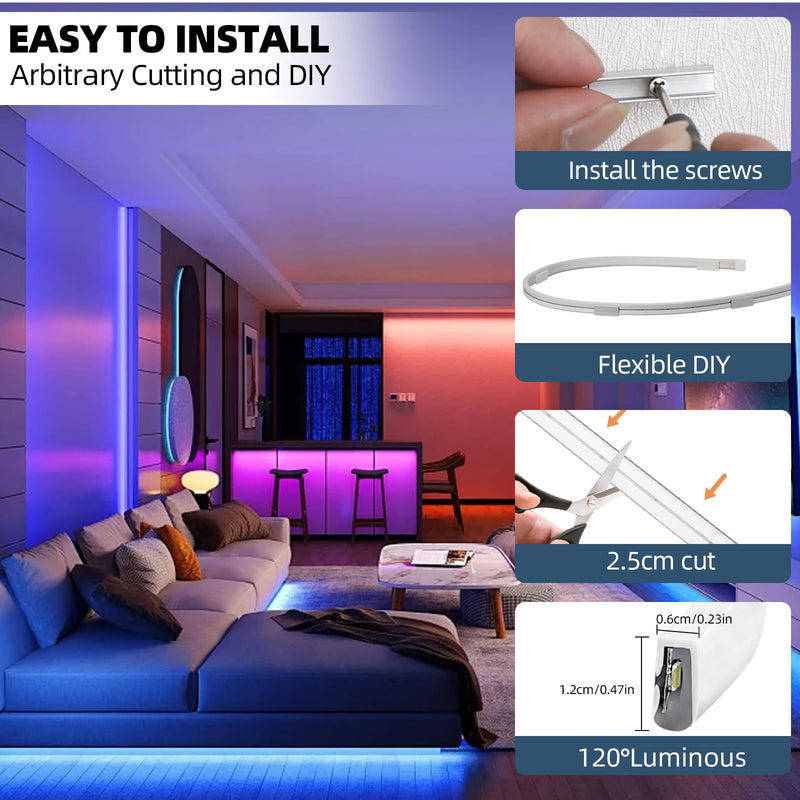 Neon Rope Light Mounting Brackets, Neon LED Accessories 20Pcs Neon Lights Aluminum Install Fixing Clips Accessories for 6x12mm Silicone LED Neon Flex Strip Lighting, Neon Signs DIY 20 Screws, 20 Clips