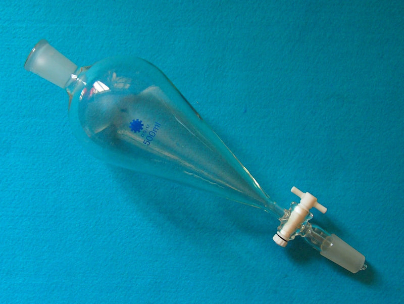 500ml 24/40,Glass Pyriform Separatory Funnel,Pear Shape with PTFE Stopcock,Lab Chemistry Glassware 500ml