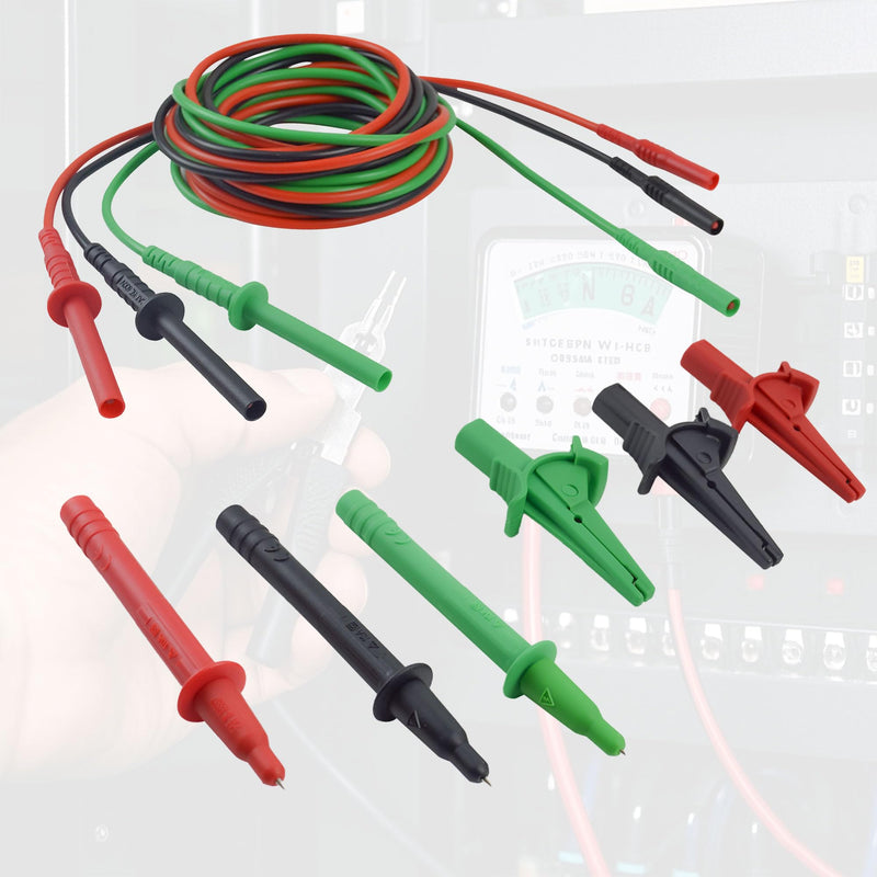 ZIBOO FTL1550B Test Leads with Alligator Clips for Fluke 1550C FC /1555 FC Insulation Tester Compatible with Fluke TL1550B
