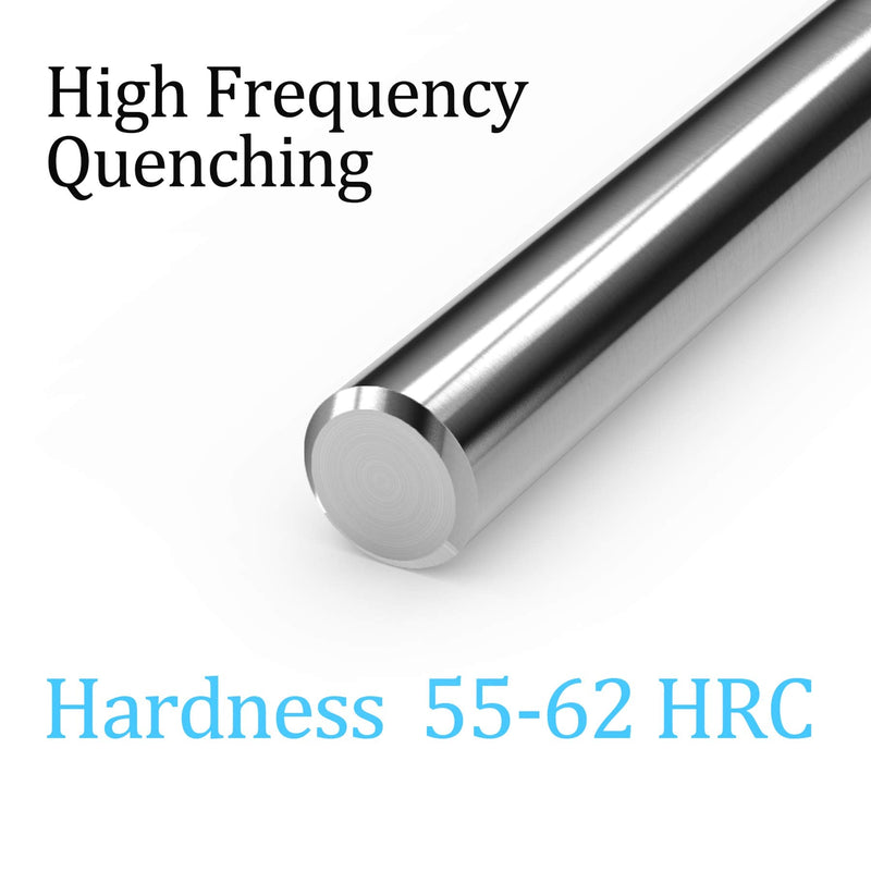 Linear Motion Rods, FEYRINX 2PCS 8mm x 350mm (.315 x 13.78 inches) Case Hardened Chrome Linear Rail Shaft for 3D Printer, DIY, CNC - Metric h8 Tolerance 350mm long 8mm Diam