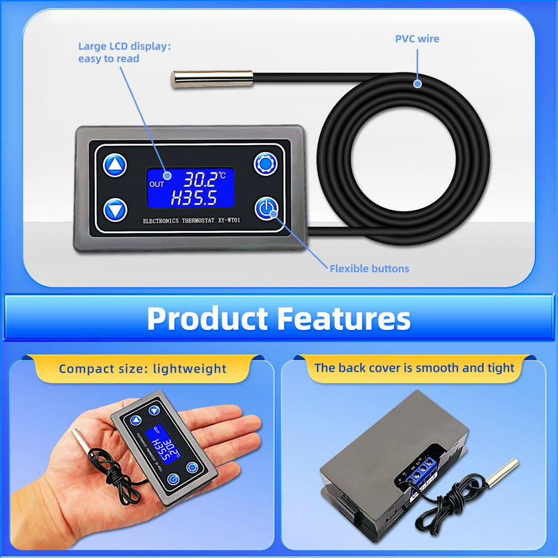DC 12V Electronic Temperature Controller Programmable -50 to 110 Degree Celsius Thermostat Control Switch Module
