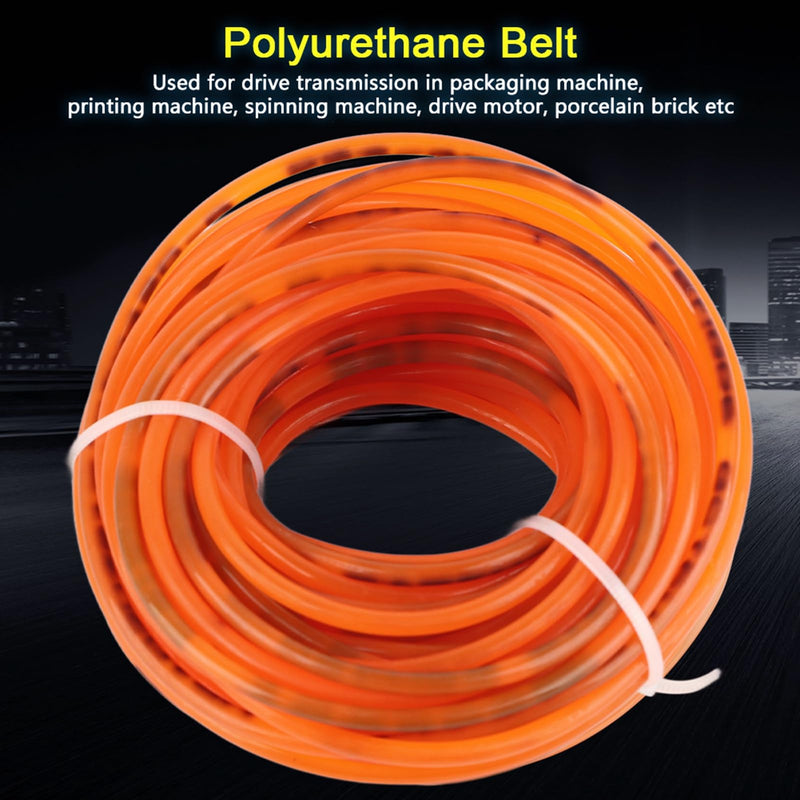 High Performance Round Belting, PU Round Belt Polyurethane Round Belt for Conveyor Bonding Machine Dryer Orange (3mm*10m) 3mm*10m