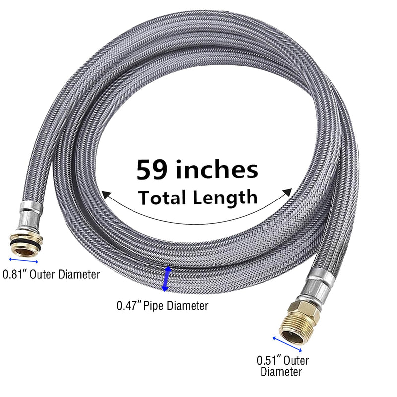 Kitchen Faucet Hose Replacement Compatible With Grohe 48293000 Flexible Shower, Pull-out Faucet Hose with Counterweight & 3 Adapters