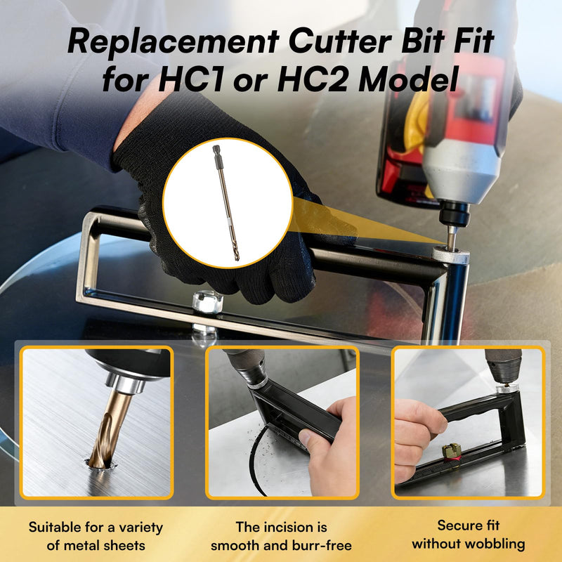 6 Pack CBB Replacement Cutter Bit Fit for HC1/HC2 Model, Specially Designed for Drilling Holes in Various Metal Sheets, High Carbon Steel, High Hardness