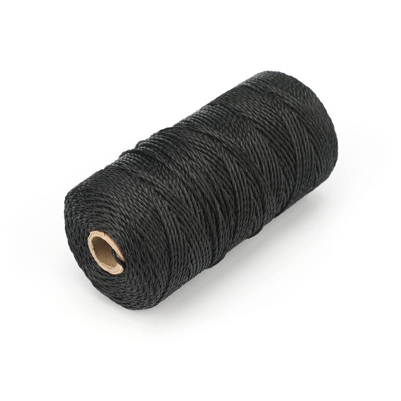 KINGLAKE 426 Feet Nylon Twine #36 Bank Line-Black Nylon String 2mm-100% Black Nylon Twine-Strong Twisted Seine Twine for Garden,Fishing,Outdoor Camping&Netting Home Improvement,Weatherproof