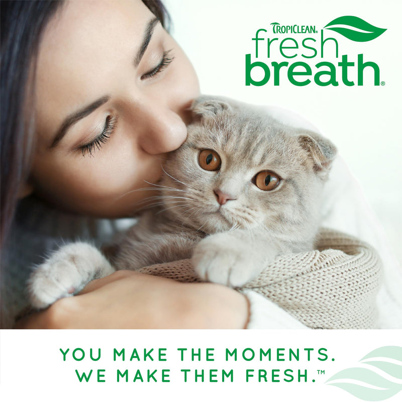 TropiClean Fresh Breath Cat Toothbrush and Toothpaste Kit, Cat Teeth Cleaning & Breath Freshener Solution, Complete Dental Care Dental Kit