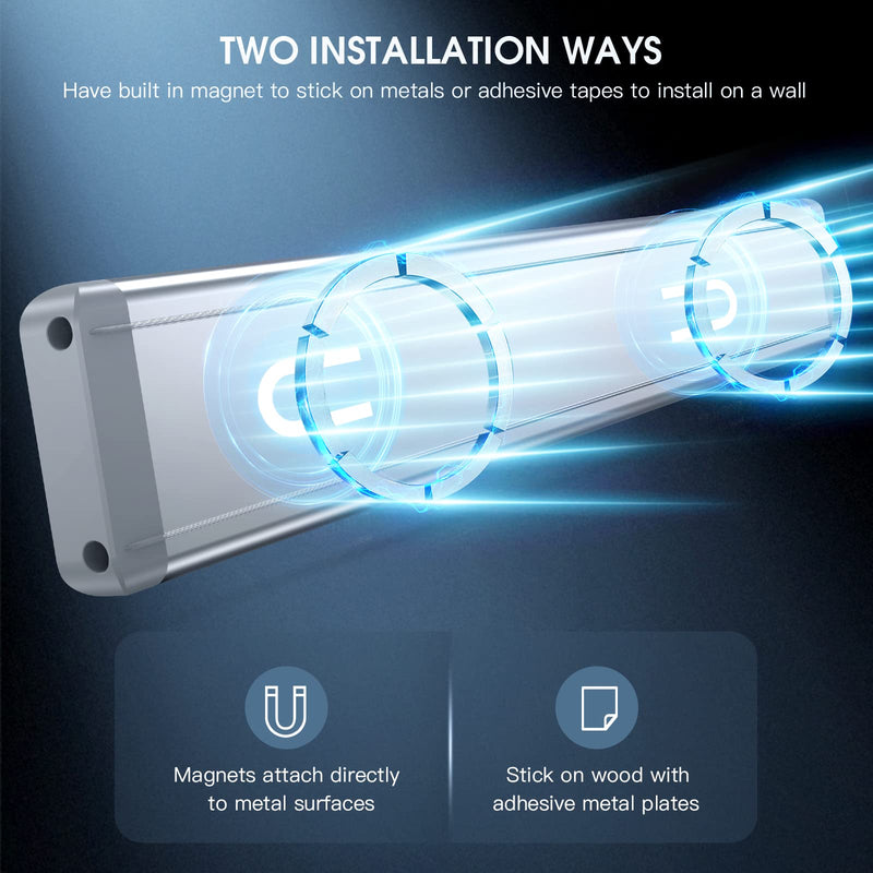 Under Cabinet Lights,40 LED Rechargeable Battery Operated Motion Sensor Light Indoor, 2 Pack Magnetic Dimmable Closet Lights, Wireless Under Counter Lights for Kitchen, Stairs White Light 10inch