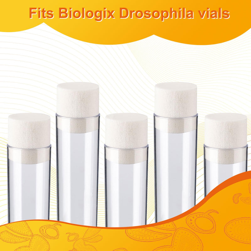 100PCS Biologix Drosophila Vial Plugs, 1.2 * 1.8in High Density Foam, Fits Biologix Narrow Drosophila Vials, Non-Sterilization 30*45 mm White - Densest Foam 100