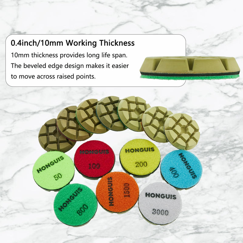3 inch *10mm Diamond Floor Polishing Pucks,Grit 800 Set of 3, Concrete Sanding Disc,for Cement Rerrazzo Marble Granite Floor, Grit 800… 800 Grit
