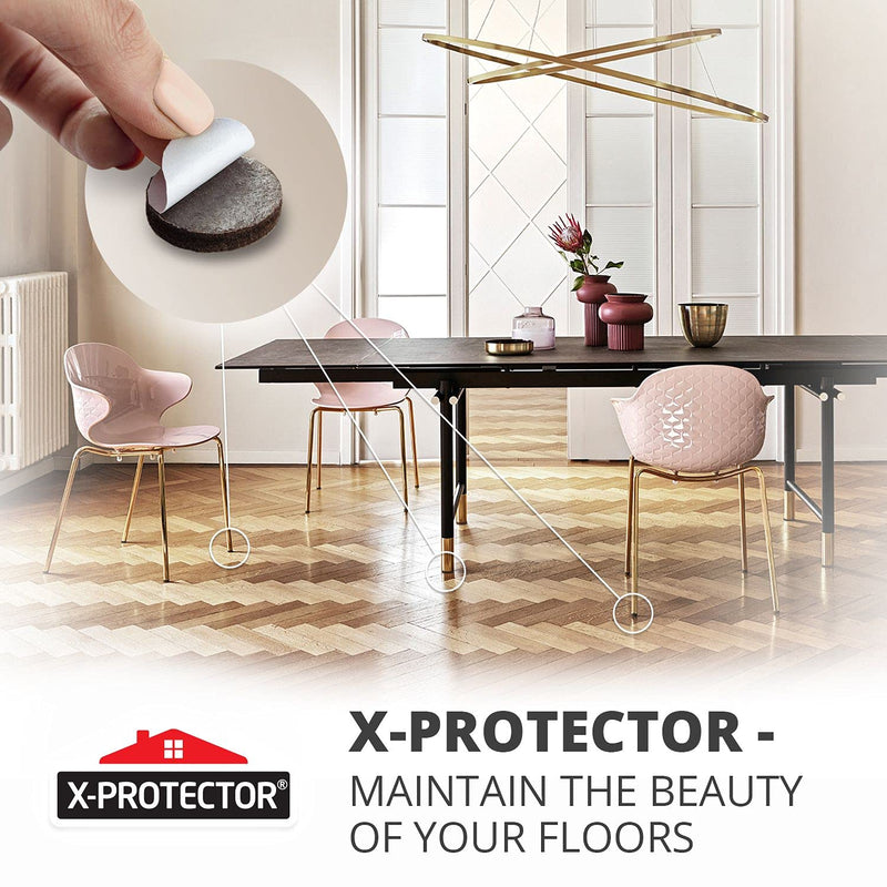 X-PROTECTOR 357 pcs Premium Huge Pack Felt Furniture Pads! Quantity of Furniture Sliders with Many Big Sizes – Your Ideal Floor Protectors. Protect Your Hardwood & Laminate Floor! 357 PCS Brown