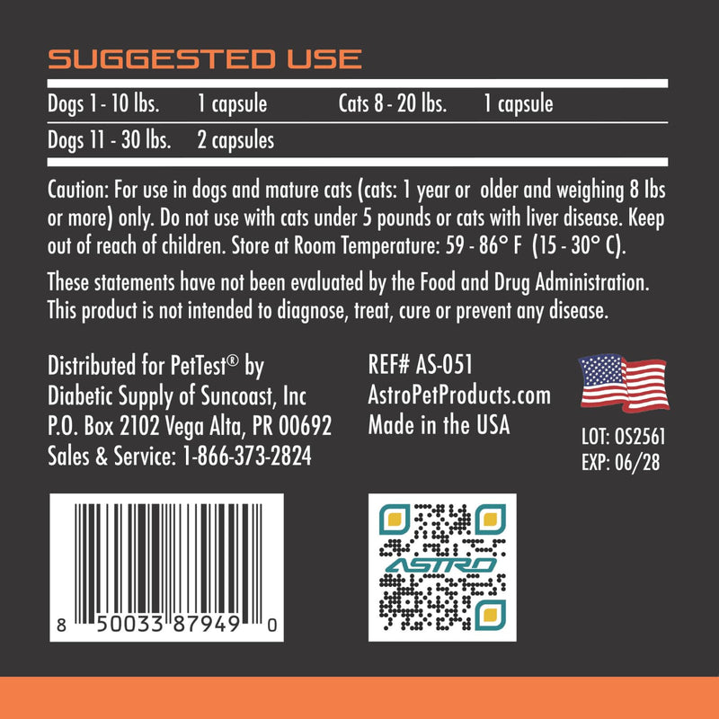 ASTROPET - OCUPET - Eye Supplement - for Small-Medium Dogs & All Cats - Supports Eye & Vision Health - Human-Grade Ingredients - with Lutein & Essential Vitamins - Made in USA - 90 Capsules For Small / Medium Pets