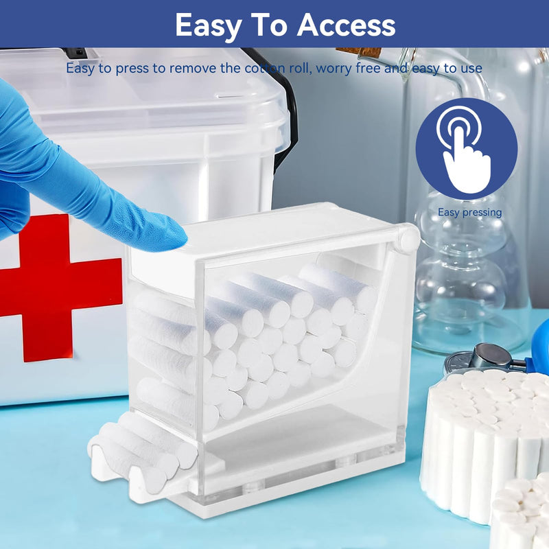 Press-on Dental Cotton Rolls Holder and Dispenser with Nonslip Base(Cotton Rolls Not Included), 4.7 x 3.8 x 1.9in(White)