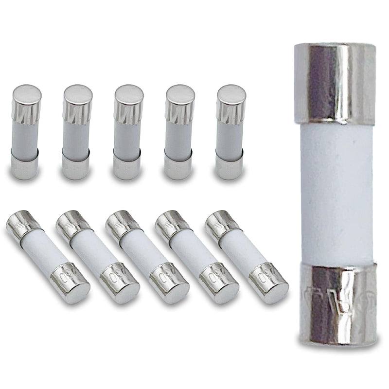 T10AH250V 0.2x0.78 Inch 10A 250V Ceramic Tube Slow-Blow Pack of 10 Ceramic Fuses 10 amp 250 Volt 5x20mm Time-delay Fuses T10A