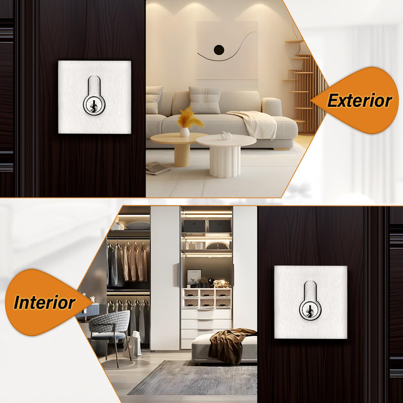 Probrico Satin Nickel Double Cylinder Deadbolt,Keyed Both Side,Residential Security Square Door Lock for Interior and Exterior,3Pack 3