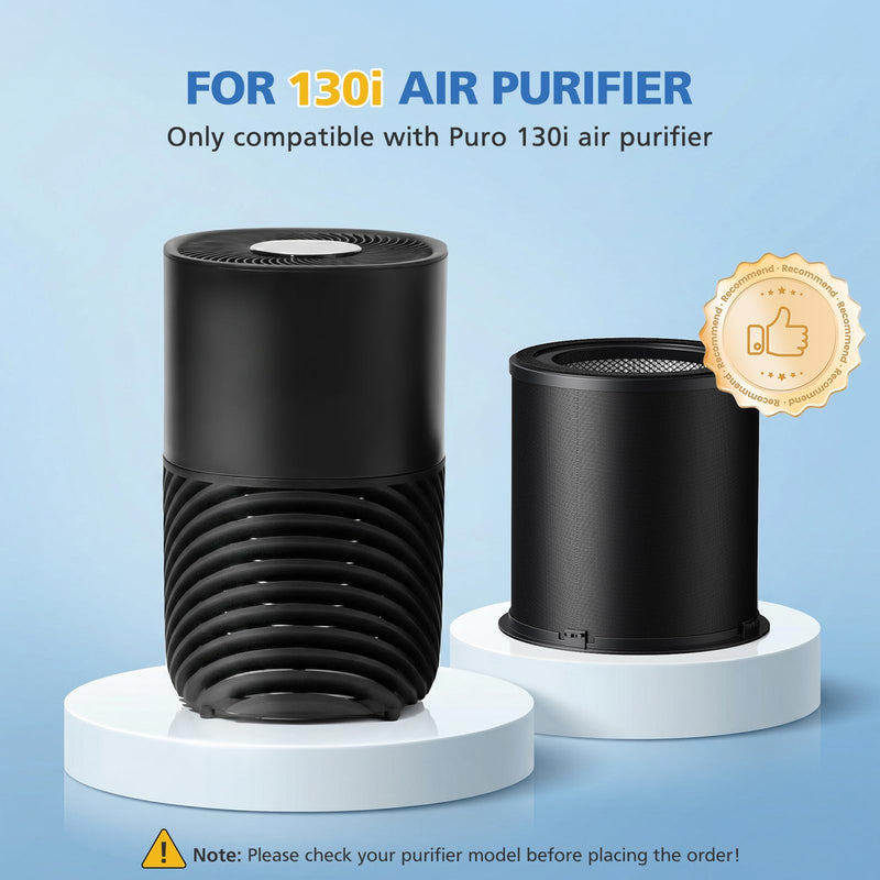 2 Pack 130i Replacement Filter for Puro 130i Air Purifier Home Bedroom Pets