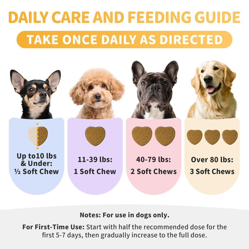 Advanced Calming Chews for Dogs-Brain & Composure Support with 7 Mushrooms, Ashwagandha, Omega-3 DHA & EPA, All Breeds & Sizes, Salmon Flavor, 90Ct