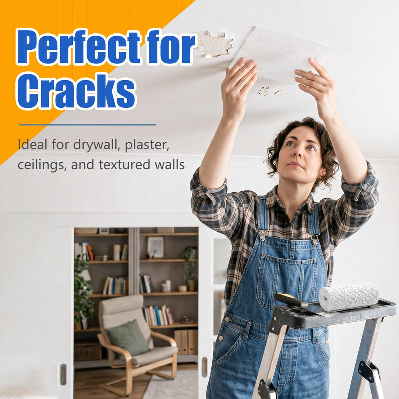8 in X 15 ft Wall Repair Patch Roll, Wet-Activated Drywall Fabric 8 in X 15 ft