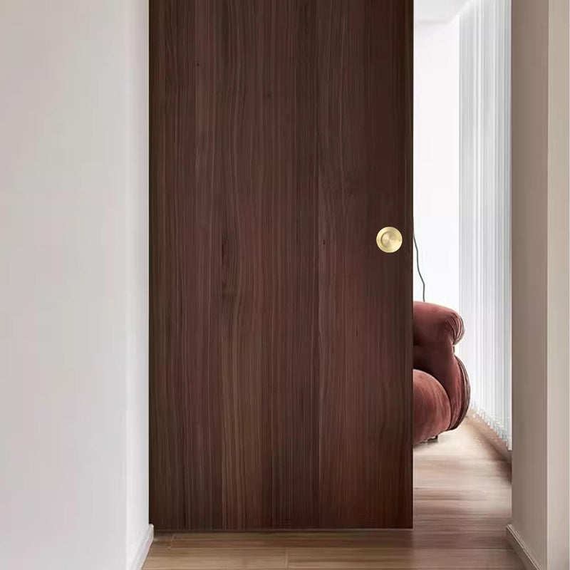 QOGRISUN 4-Pack Solid Brass Finger Pulls for Sliding Doors, 2-1/8 Inch Flush Recessed Handle, Brushed Gold Closet Door Hardware, Round Cup Pull for Cabinet, Drawer, and Pocket Doors