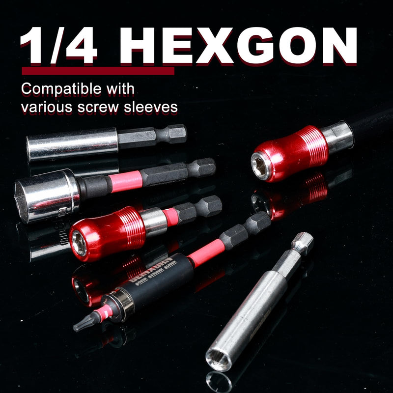 12Inches Flexible drill bit Extension Screwdriver Bit Holders, 1PACK Flex Shaft Extension Socket Drill Bit Holder Hex Shank Quick-Change Drill Bit Guide GBH0300FS