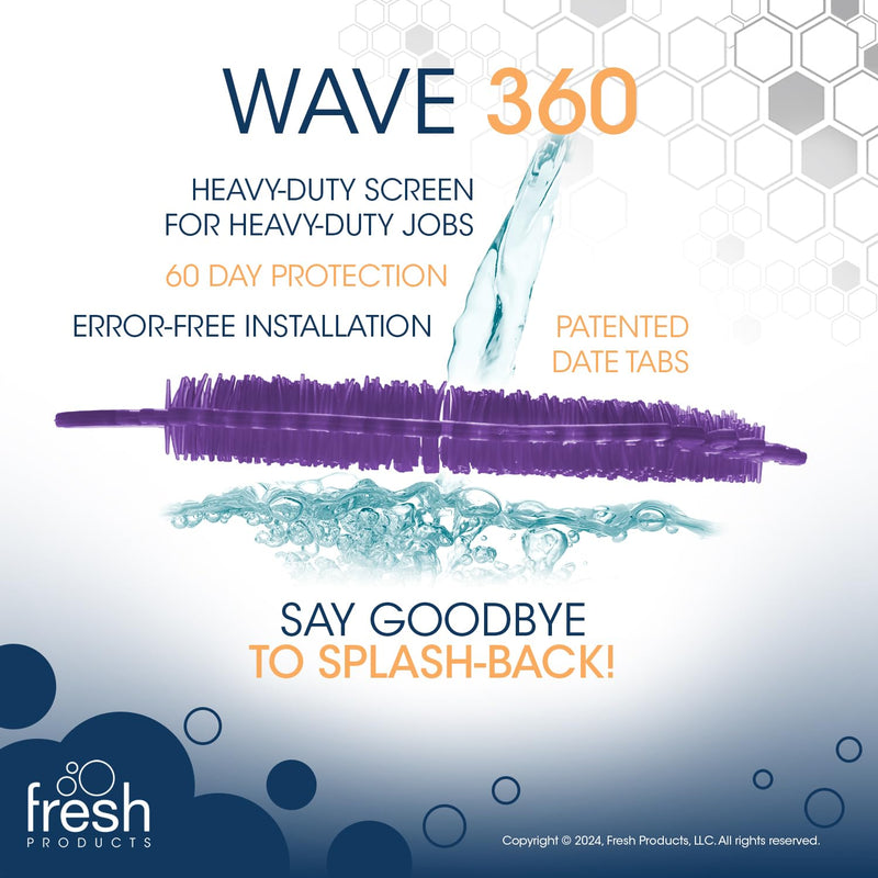 Fresh Products Wave 360 Urinal Screen for heavy duty jobs Mens Urinals 60 day protection double sided technology fewer change outs and less mess 5 pack Fabulous