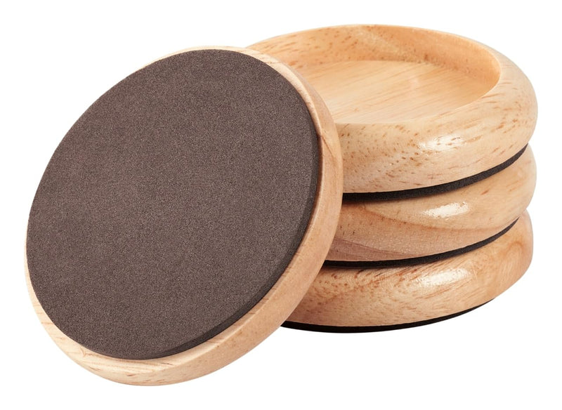 Scotch™ Caster Cups SP909-NA, Round Oak Wood 2-in 4/pk, 6 Packs per Inner