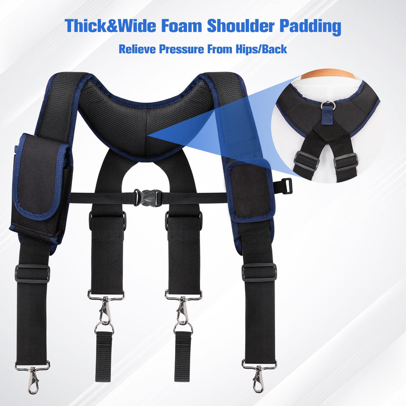 Tool Belt Suspenders, Work Belt Suspender Suitable for Construction Electrician Tool Belt with Adjustable Straps Black