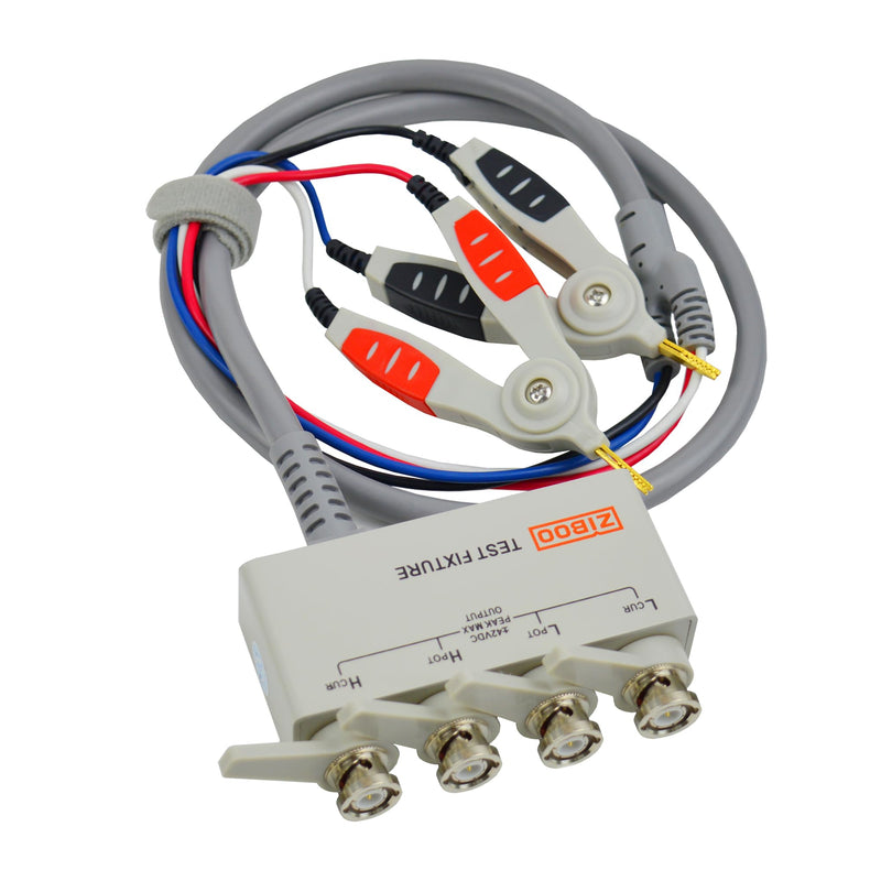 ZIBOO High-Precision LCR-06B 4 Wire Kelvin Clip, Kelvin Clip Test Lead,Four-Terminal Kelvin Test Line with Shielding Box,for use with 4 Terminal-Pair LCR Meters and Impedance Analyzers ZIBOO LCR-06B