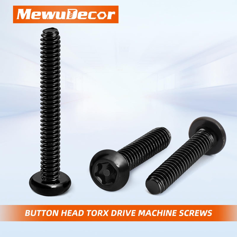 M6 x 12mm Button Head Torx Drive Machine Screws, Security Screws Anti Theft Tamper Proof, 304 Stainless Steel 18-8, Black Finish, 25 PCS M6 x 12mm
