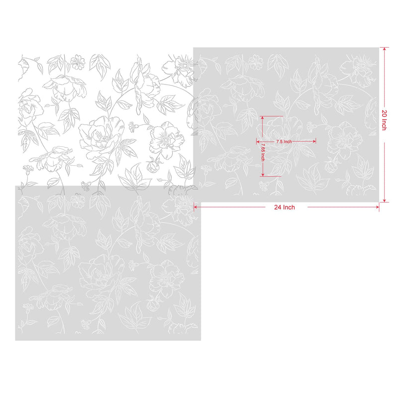 GSS Designs Large Flower Wall Stencils 20x24Inch Flourish Stencils for Painting on Wood Canvas Paper Fabric Floor Wall Reusable DIY Art Craft Stencils for Painting Flowers and Leaves Flower 20" x 24"