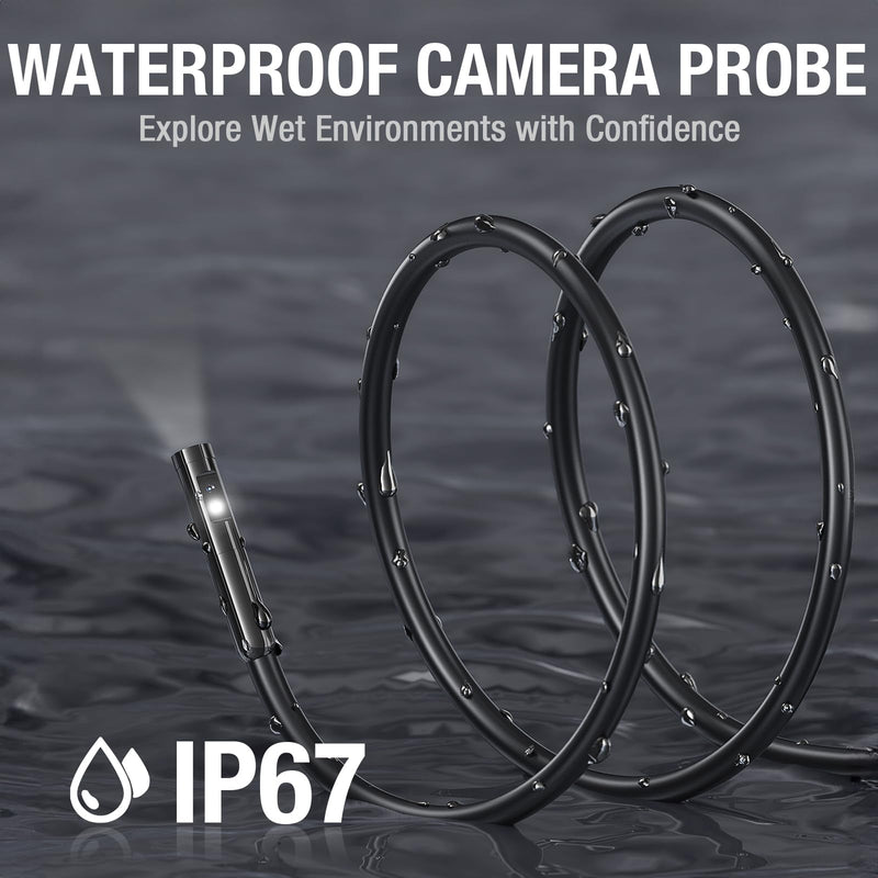 5FT Dual Lens Probe, 5mm/0.2inch Diameter Semi-Rigid Cable Compatible with MS450 Inspection Camera