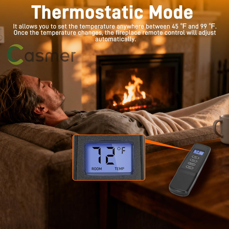 Upgraded Universal Fireplace Remote, Dual Power, Control Millivolt Valve Thermostat Remote | Dual Power